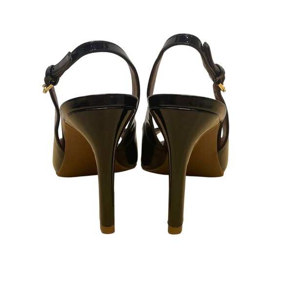 Cole Haan Womens Black Patent Leather Peep-Toe Juliana Slingback Heels Size 7B - Picture 5 of 11